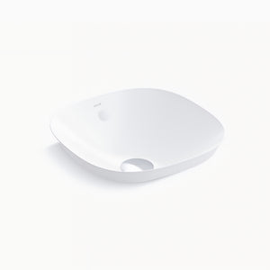 KOHLER VEIL SQUARE SEMI INSET BASIN WHITE 420MM