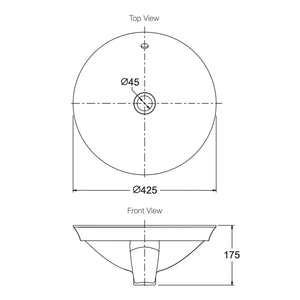 KOHLER VEIL ROUND SEMI INSET BASIN WHITE 425MM