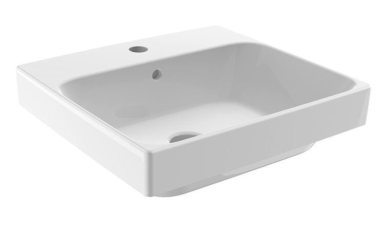 JOHNSON SUISSE GEMELLI RECTANGLE SEMI-INSET BASIN WHITE 450MM