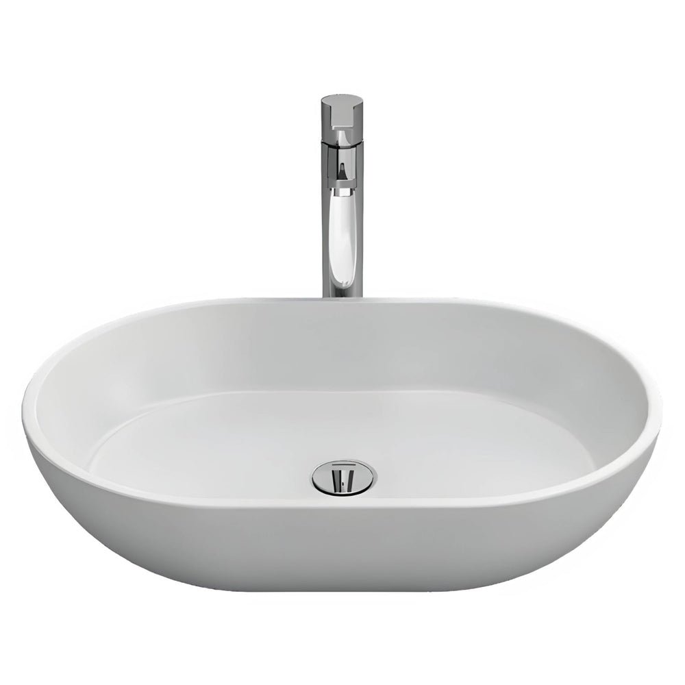 GARETH ASHTON FORMOSA NATURAL STONE BASIN MATTE WHITE 590MM