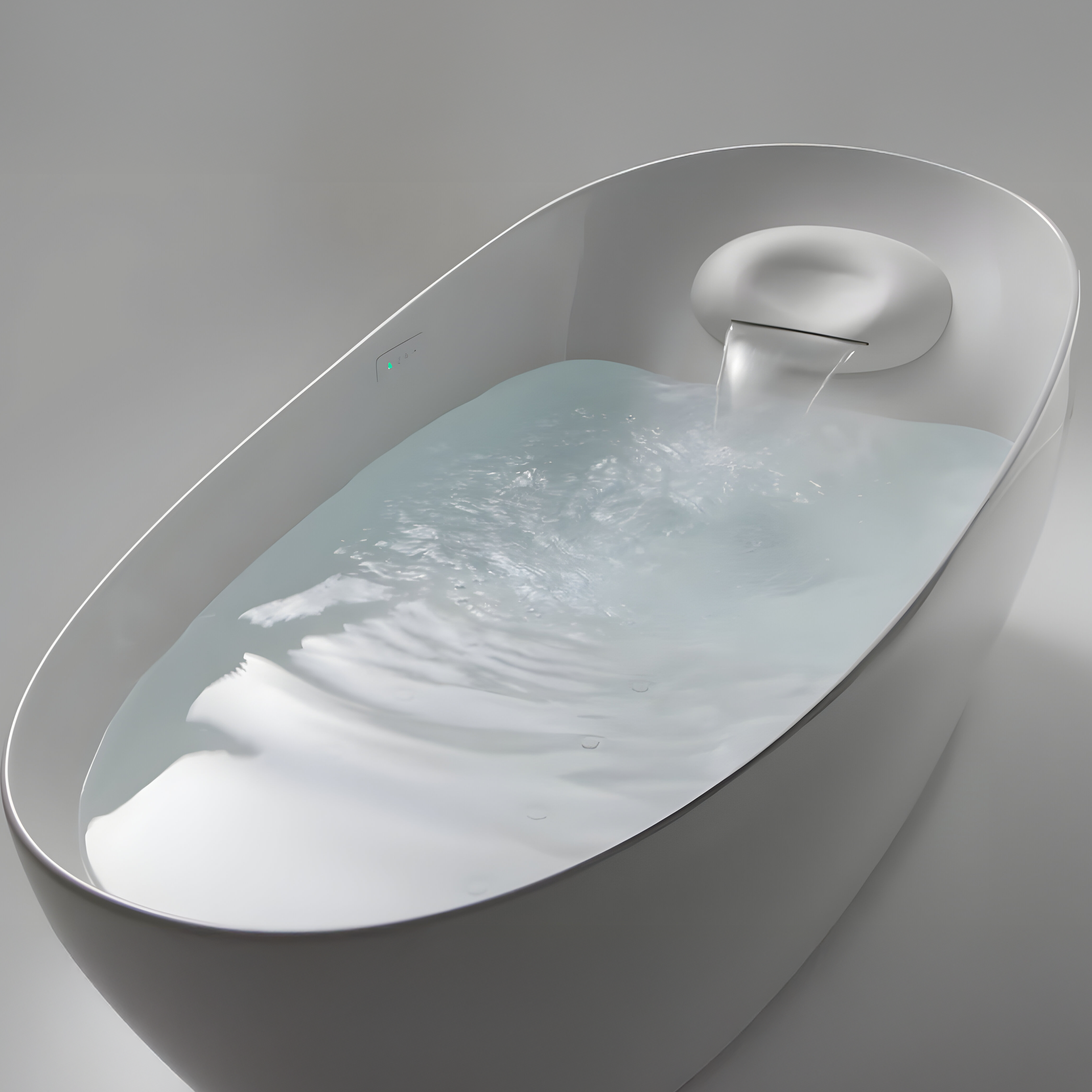 TOTO GALALATO FREESTANDING REINFORCED MARBLE FLOTATION TUB GLOSS WHITE 2200MM
