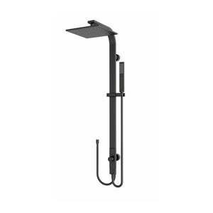 NERO ASTRA RAIN SQUARE TWIN SHOWER WITH DOUBLE HOSE 869MM MATTE BLACK