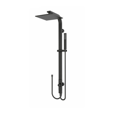 NERO ASTRA RAIN SQUARE TWIN SHOWER WITH DOUBLE HOSE 869MM MATTE BLACK