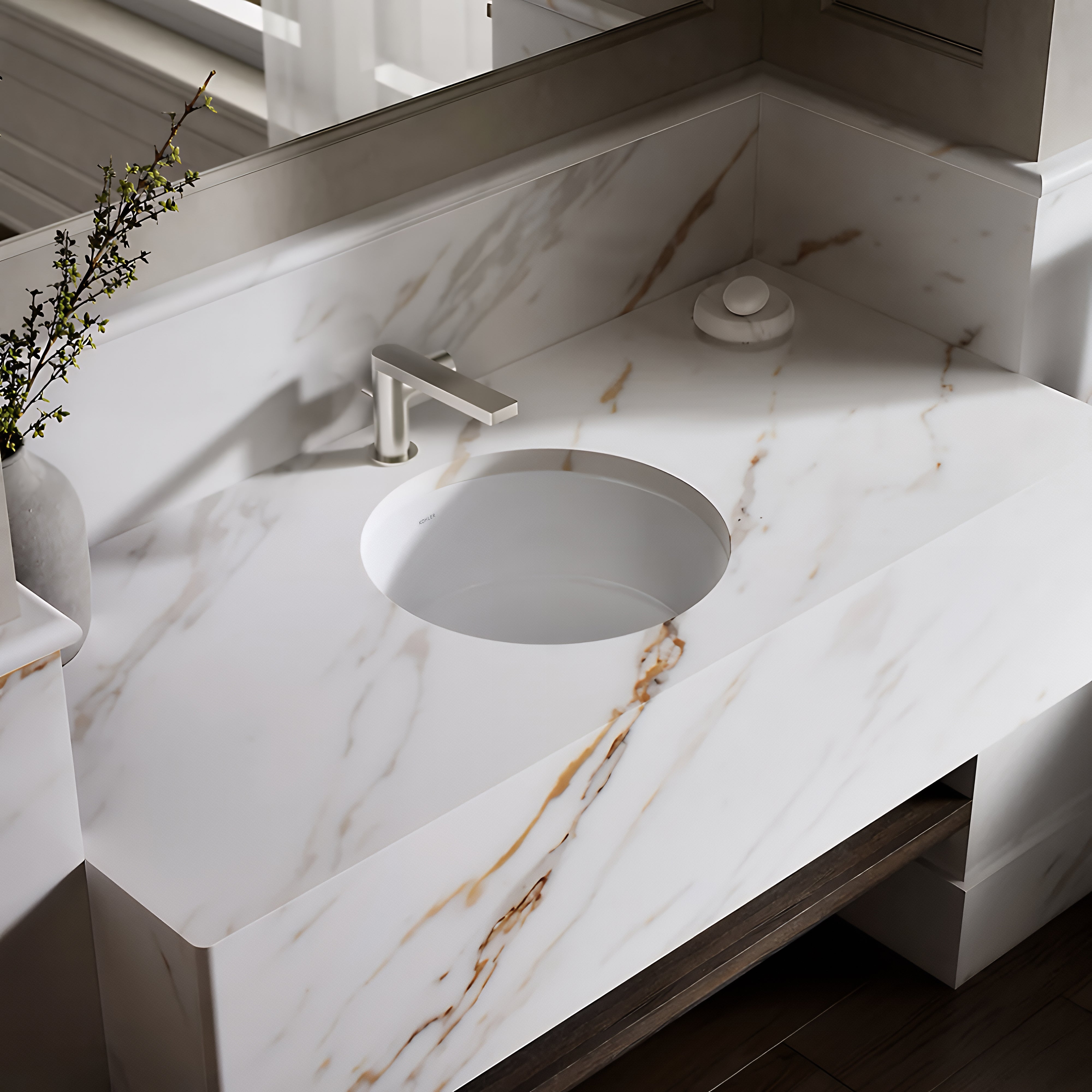 KOHLER VERTICYL ROUND UNDER COUNTER BASIN WHITE 400MM