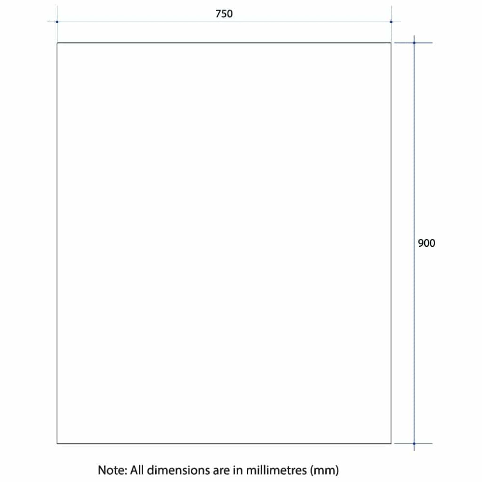THERMOGROUP ABLAZE RECTANGLE POLISHED EDGE MIRROR 750X900MM