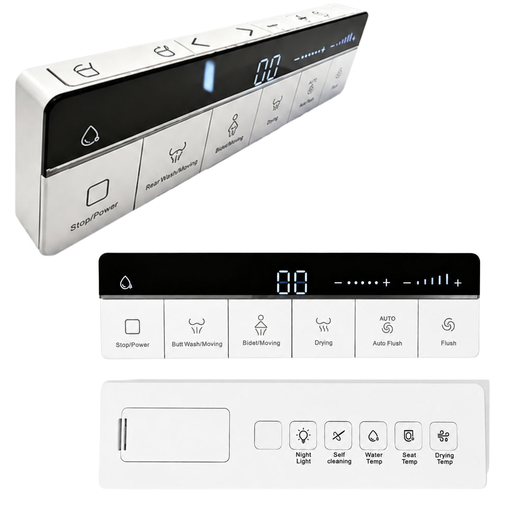 KOHLER MODENA SMART RIMLESS BACK TO WALL TOILET W/ REMOTE CONTROLLED BIDET PACKAGE D-SHAPE GLOSS WHITE