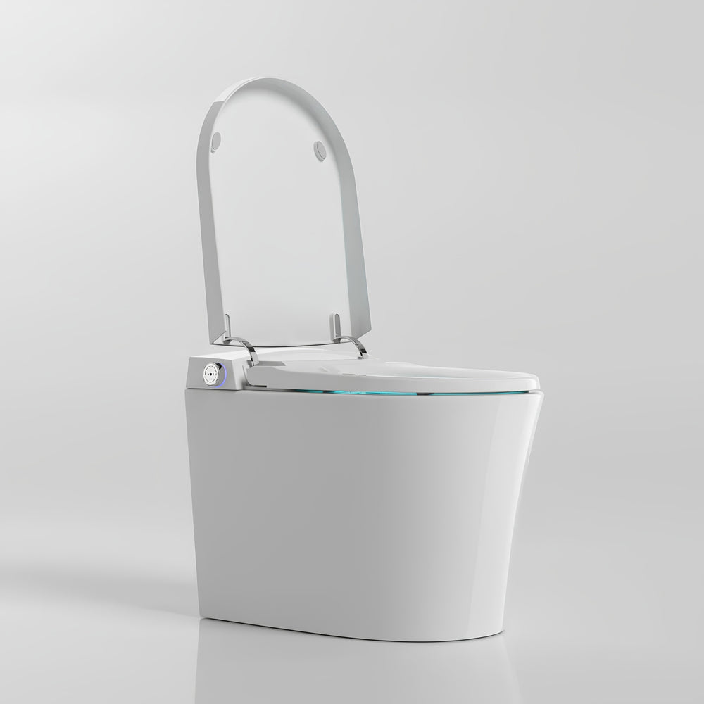 KOHLER MODENA SMART RIMLESS WALL FACED PAN W/ REMOTE CONTROLLED BIDET PACKAGE D-SHAPE GLOSS WHITE
