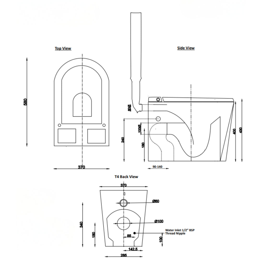 KOHLER MODENA SMART RIMLESS WALL FACED PAN W/ REMOTE CONTROLLED BIDET PACKAGE D-SHAPE GLOSS WHITE