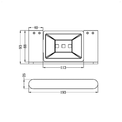 NERO BIANCA SOAP DISH HOLDER 193MM MATTE BLACK