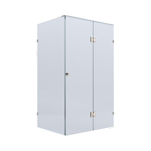 BELLA VISTA VALENTINA FRAMELESS PIVOT FRONT AND RETURN PANEL SHOWER SCREEN BRUSHED NICKEL