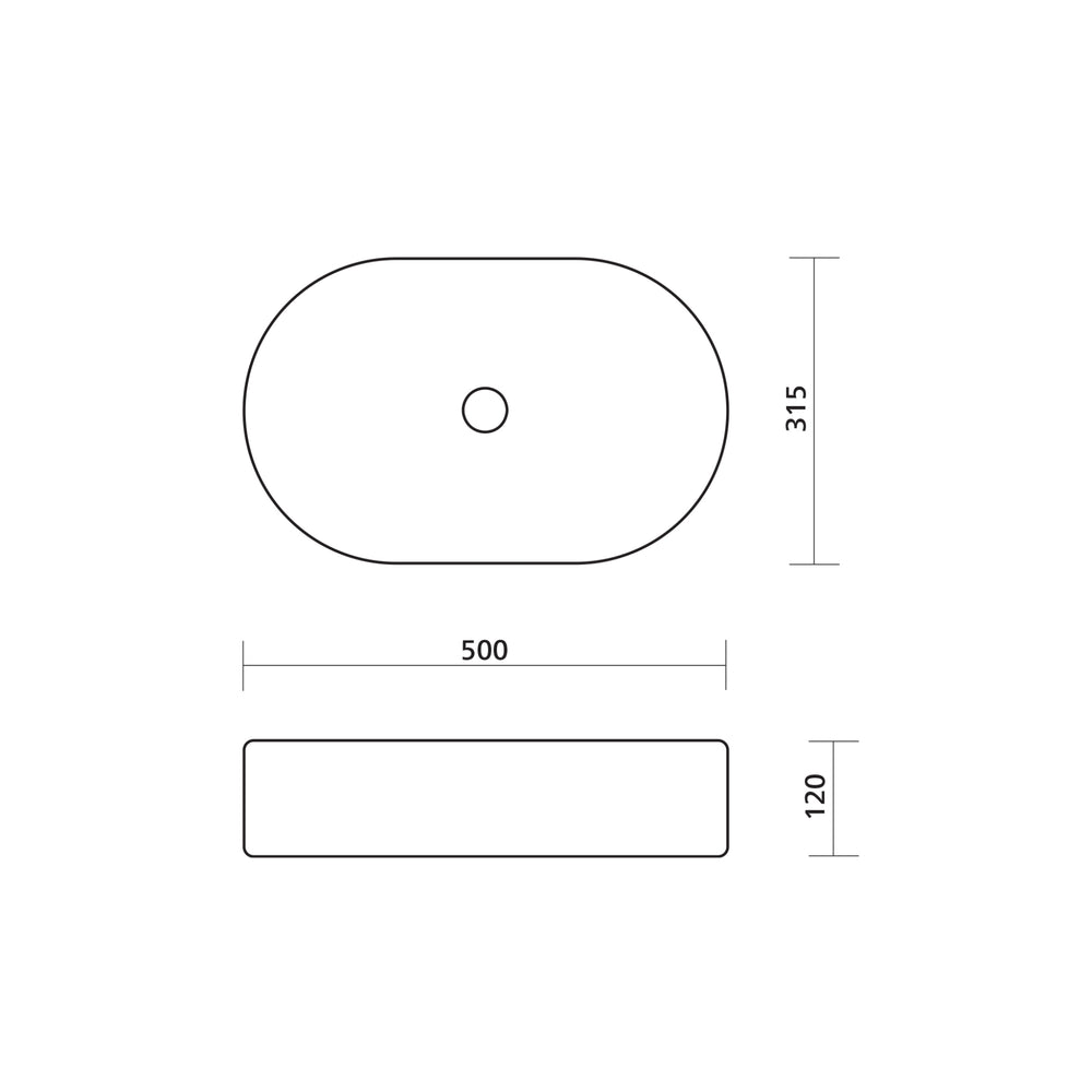 SEIMA CLEO 500 ABOVE COUNTER BASIN GLOSS WHITE 500MM