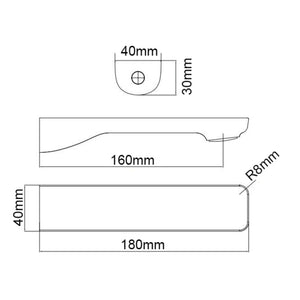 AQUAPERLA  IVANO WALL BATH SPOUT 180MM MATTE BLACK