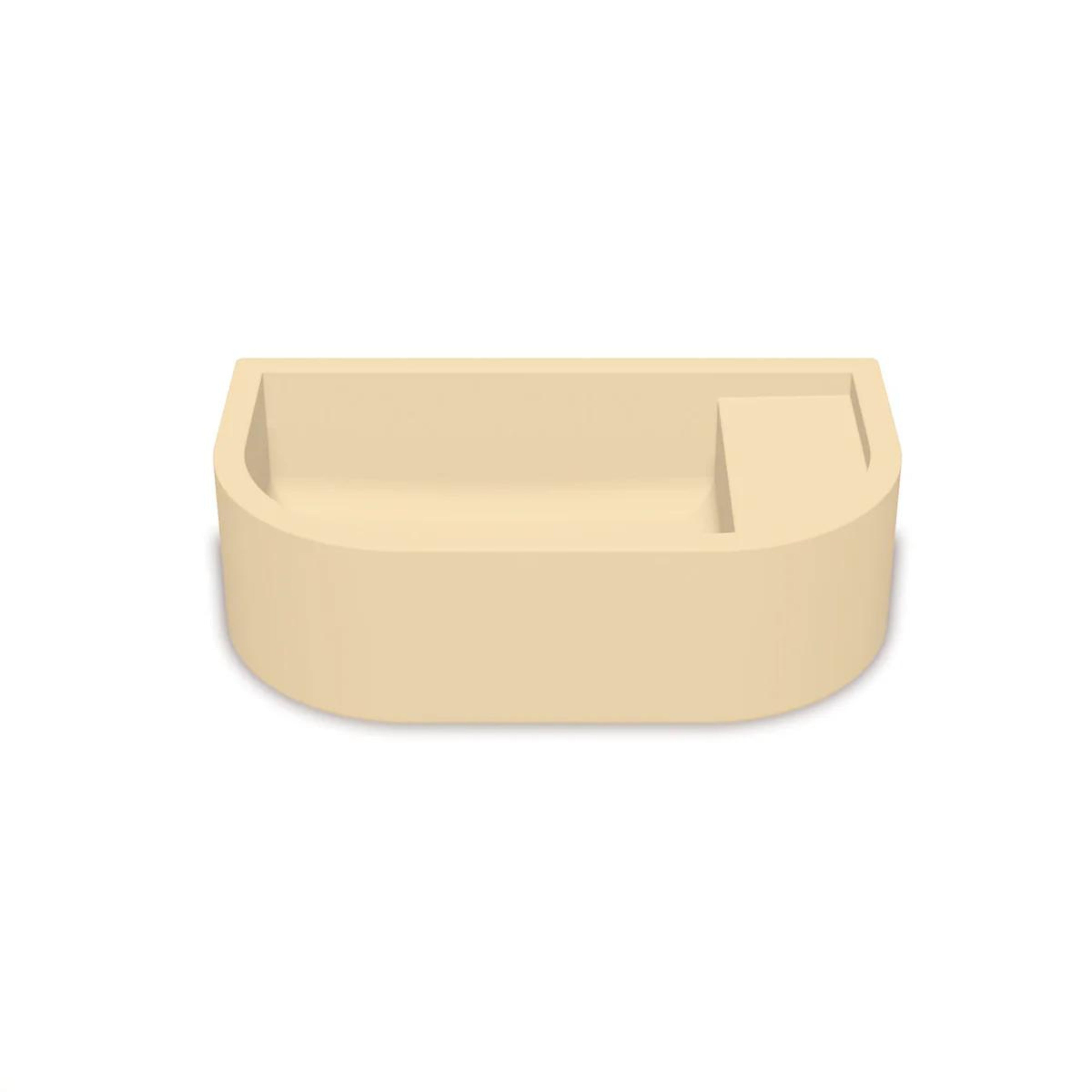 NOOD CO LOOP 01 ABOVE COUNTER / WALL HUNG BASIN CUSTARD 440MM