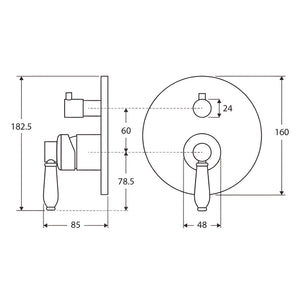 FIENZA ELEANOR WALL DIVERTER MIXER BRUSHED NICKEL