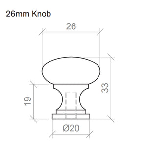 TIMBERLINE ROUND KNOB HANDLE 26MM SATIN GOLD
