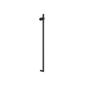 THERMOGROUP SLIMLINE ROUND VERTICAL HEATED SINGLE TOWEL RAIL MATTE BLACK 900MM