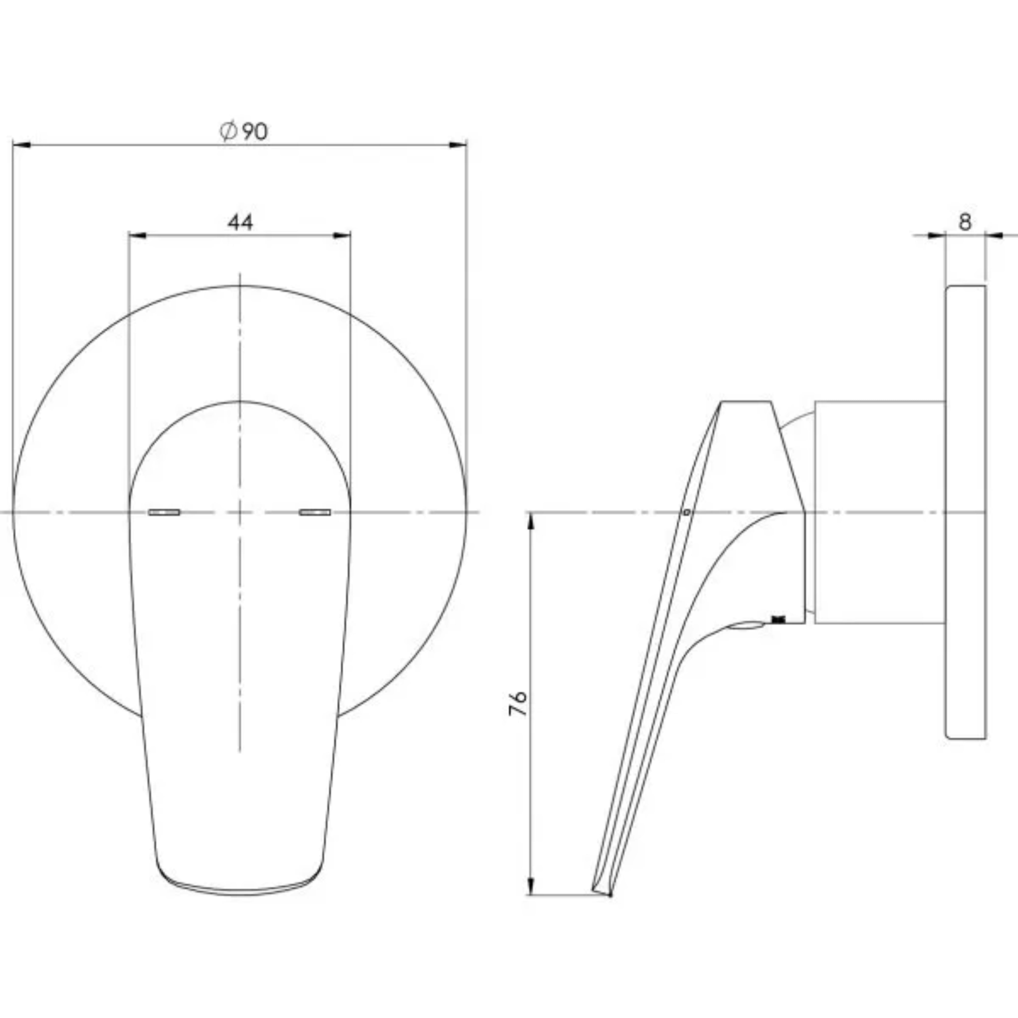 PHOENIX IVY MKII SHOWER AND WALL MIXER WITH TRIM KIT AND BODY MATTE BLACK
