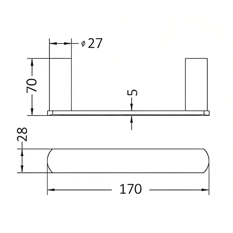 INSPIRE VETTO PAPER HOLDER BRUSHED NICKEL 170MM