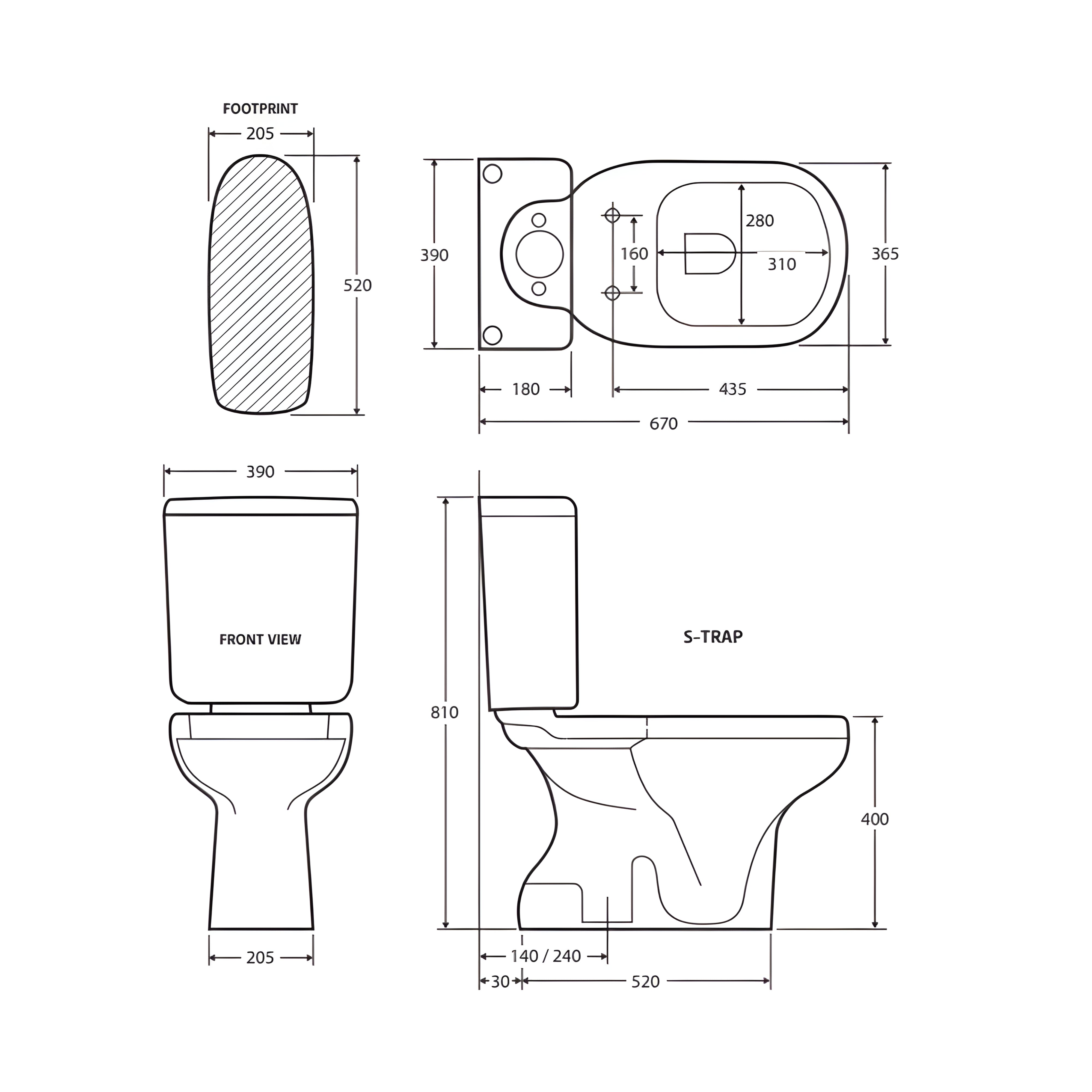 FIENZA RAK LIWA CLOSE COUPLED TOILET SUITE ALPINE WHITE WITH S-TRAP
