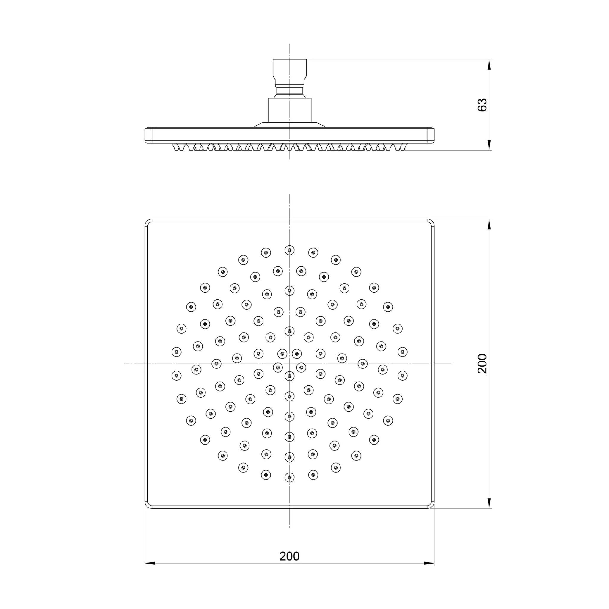 PHOENIX ENVIRO316 LEAD FREE SHOWER ROSE 200MM STAINLESS STEEL