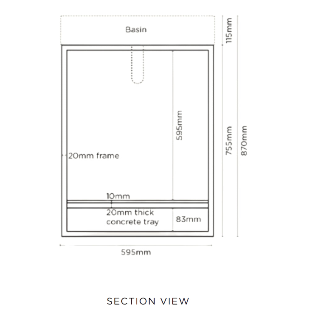NOOD CO BOX BASIN VANITY SET MORNING MIST 595MM