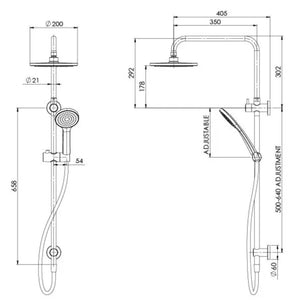 PHOENIX PINA TWIN SHOWER BRUSHED NICKEL