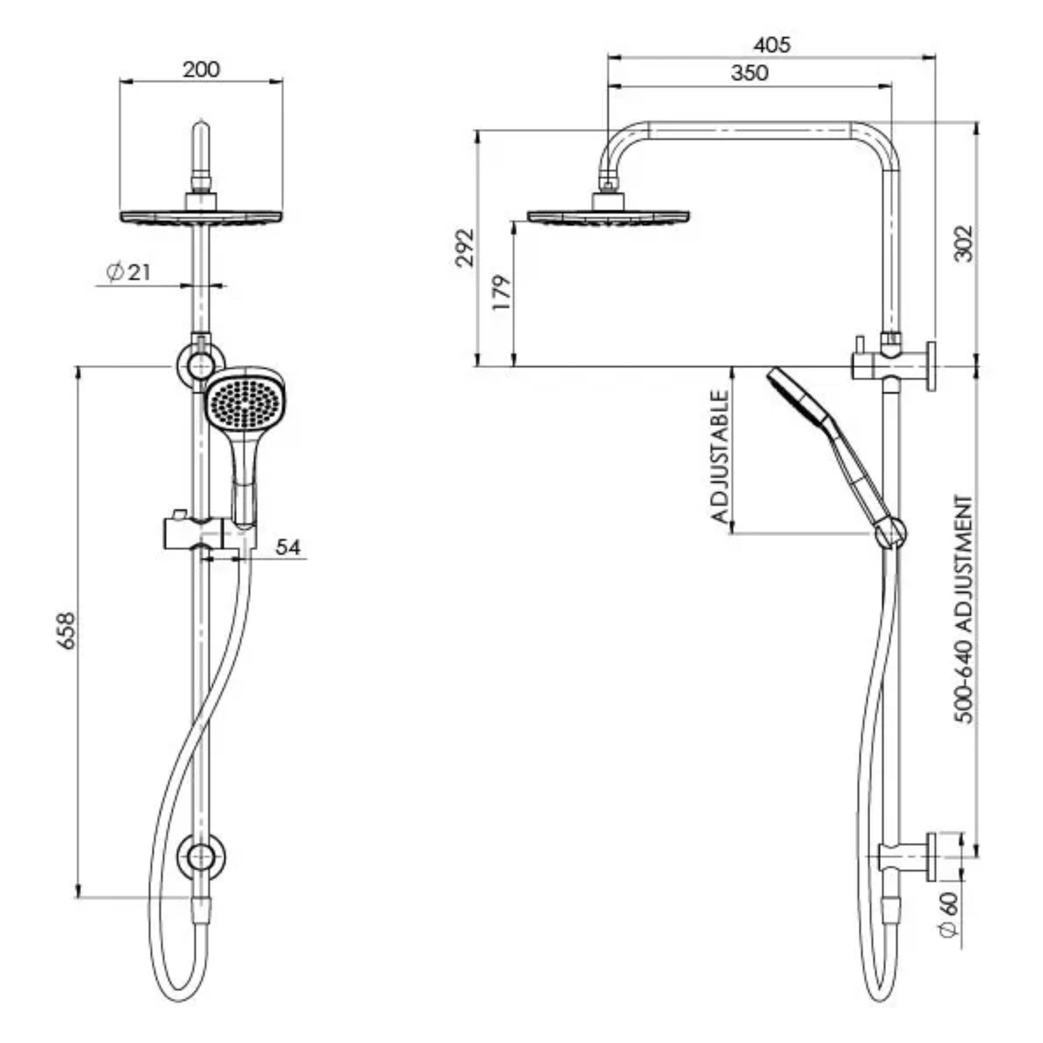 PHOENIX TEVA TWIN SHOWER CHROME
