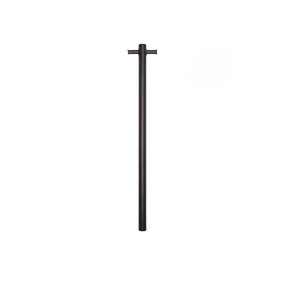 THERMOGROUP ROUND VERTICAL HEATED SINGLE TOWEL RAIL MATTE BLACK 900MM