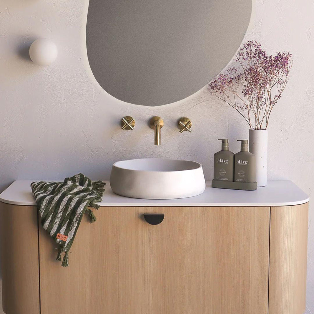NOOD CO CONSCIOUS RANGE MILL ABOVE COUNTER / WALL HUNG BASIN IVORY 380MM