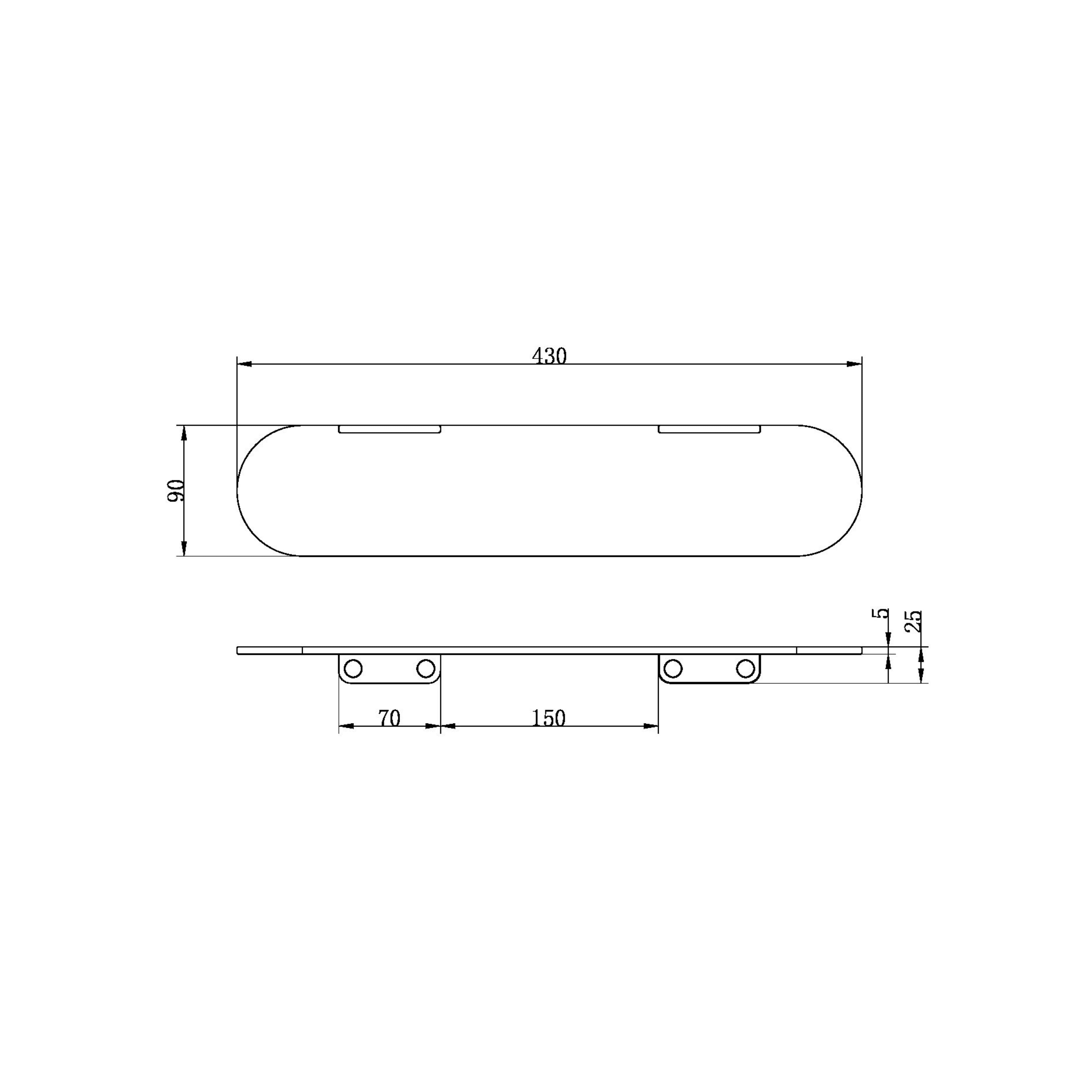 NERO ZEN METAL SHOWER SHELF 430MM BRUSHED BRONZE