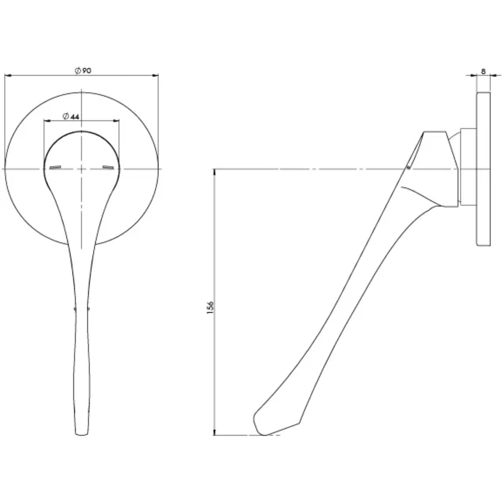 PHOENIX IVY MKII LEAD FREE EXTENDED HANDLE SHOWER AND WALL MIXER WITH TRIM KIT AND BODY CHROME