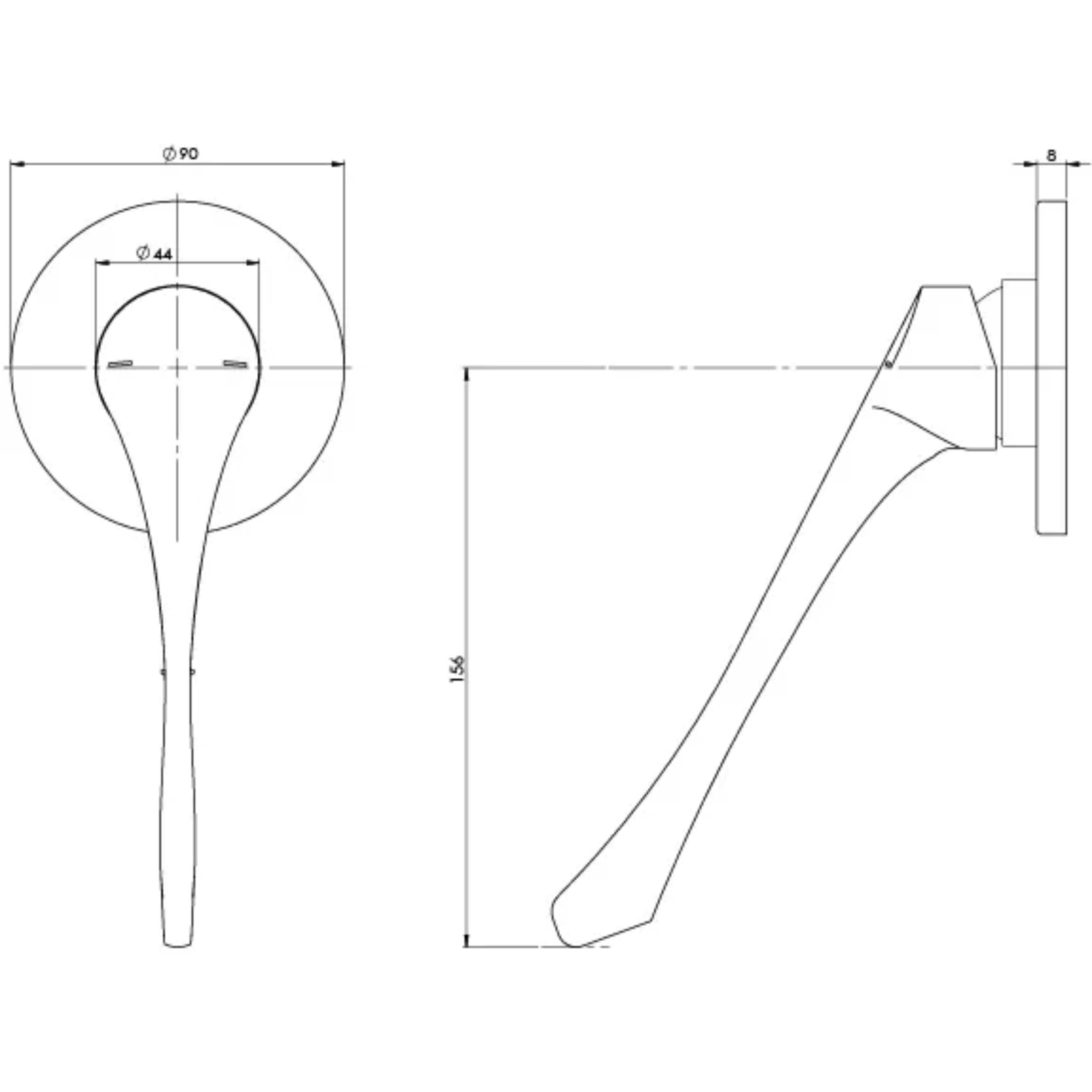 PHOENIX IVY MKII EXTENDED HANDLE SHOWER AND WALL MIXER WITH TRIM KIT AND BODY CHROME