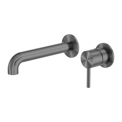 NERO ZEN WALL BASIN/BATH MIXER SEPARATE BACK PLATE SPOUT GRAPHITE (AVAILABLE IN 185MM AND 230MM)