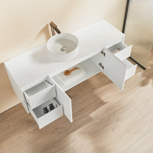 CETO BRINDABELLA MATTE WHITE 1500MM SINGLE BOWL WALL HUNG VANITY