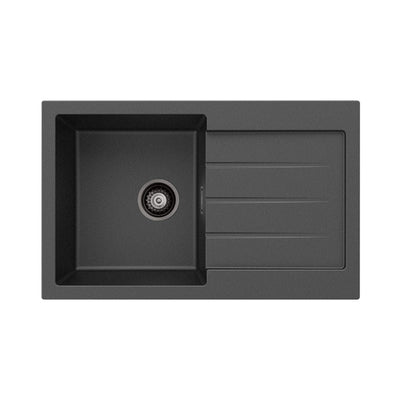 FIENZA KURO SINGLE BOWL KITCHEN SINK WITH DRAINER NO TAP HOLE 800MM