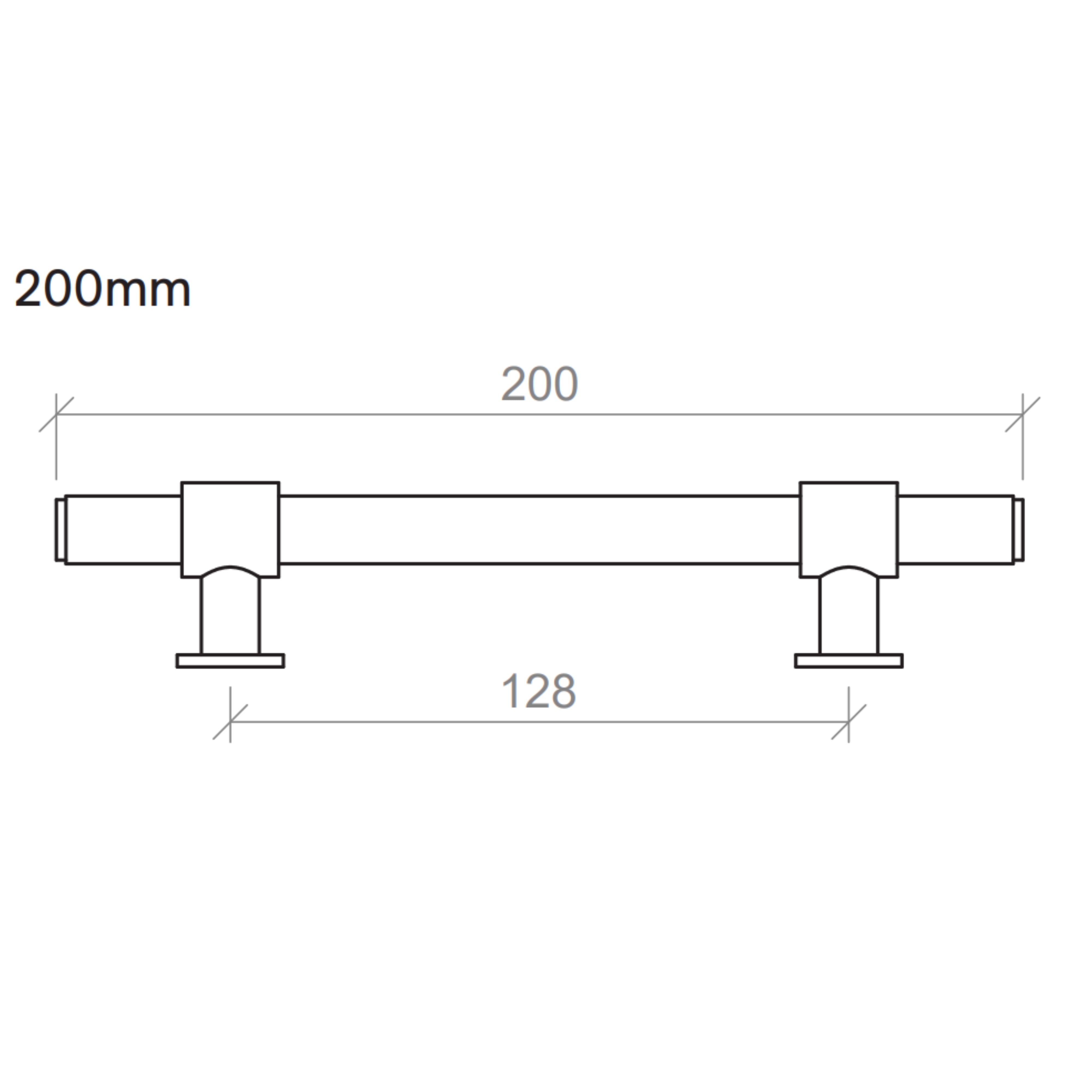 TIMBERLINE DUKE HANDLE GUN METAL (AVAILABLE IN 200MM AND 400MM)