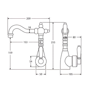 FIENZA ELEANOR SHEPHERDS CROOK BASIN MIXER 233MM CHROME