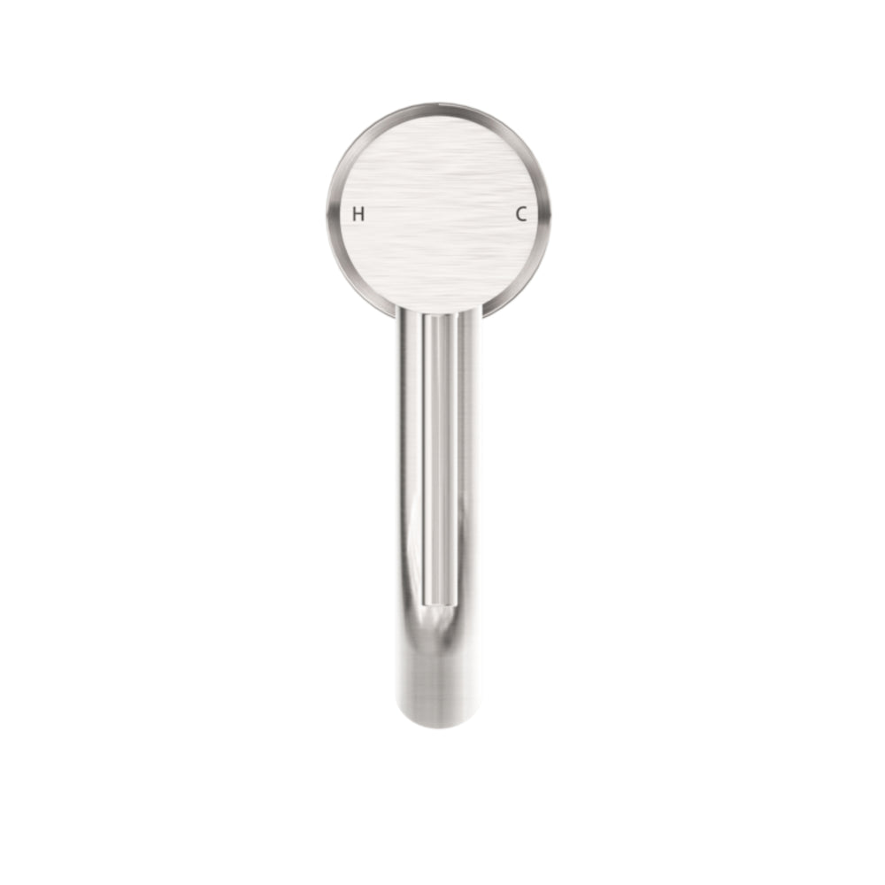 NERO DOLCE LEAD FREE BASIN MIXER STYLISH SPOUT 156MM BRUSHED NICKEL