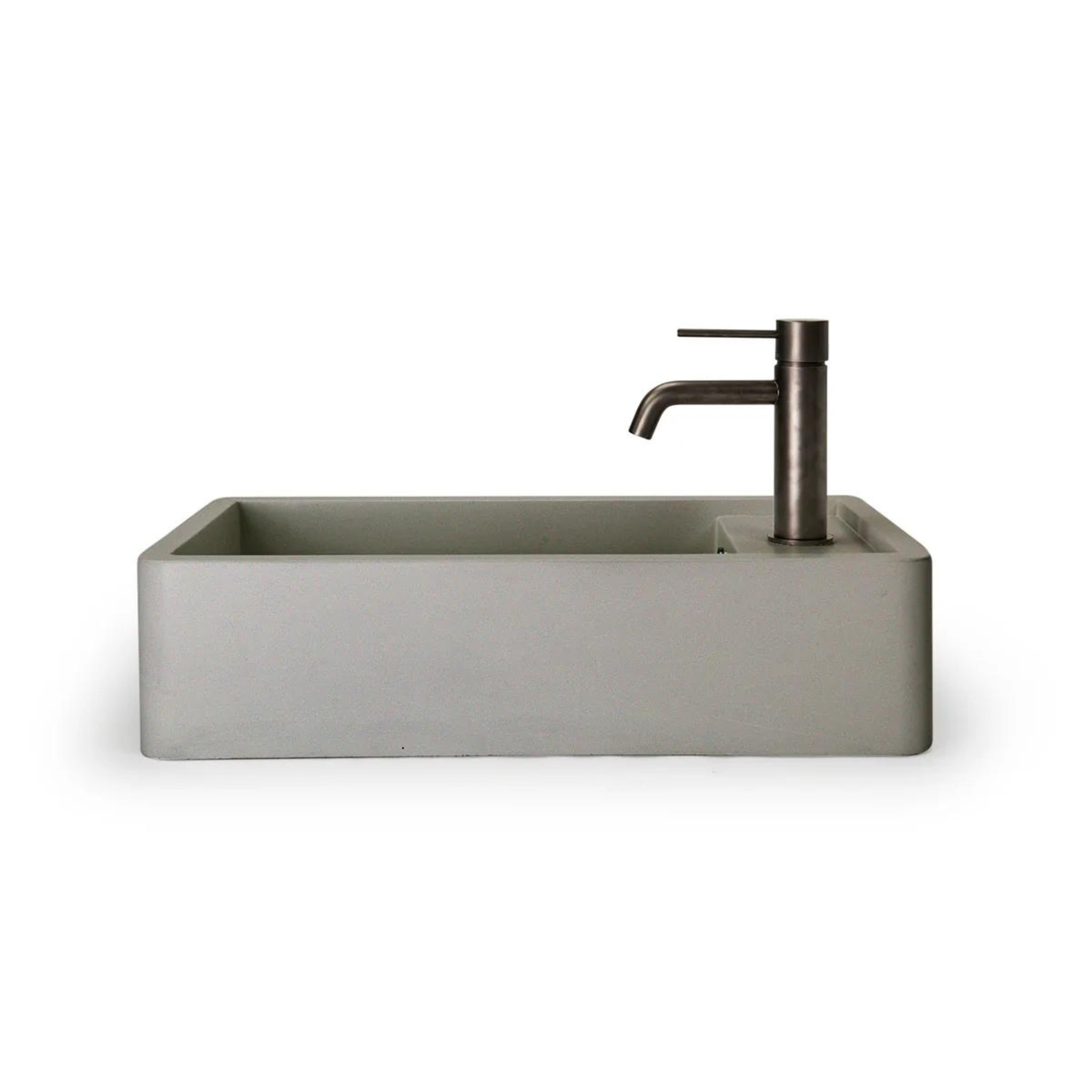 NOOD CO SHELF 01 ABOVE COUNTER / WALL HUNG BASIN MID TONE GREY 440MM