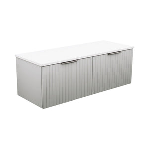 FIENZA BAYVIEW STONE GREY MATTE 1200MM DOUBLE BOWL WALL HUNG VANITY