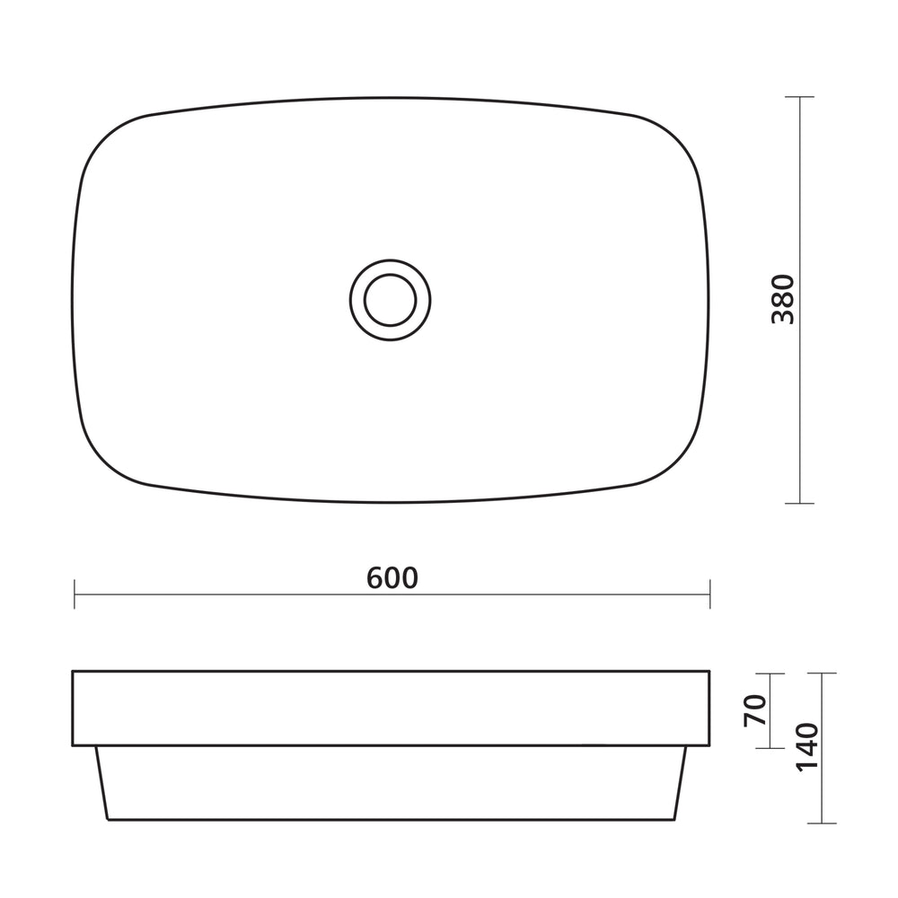 SEIMA OBELLO 555 SEMI-INSET BASIN GLOSS WHITE 600MM