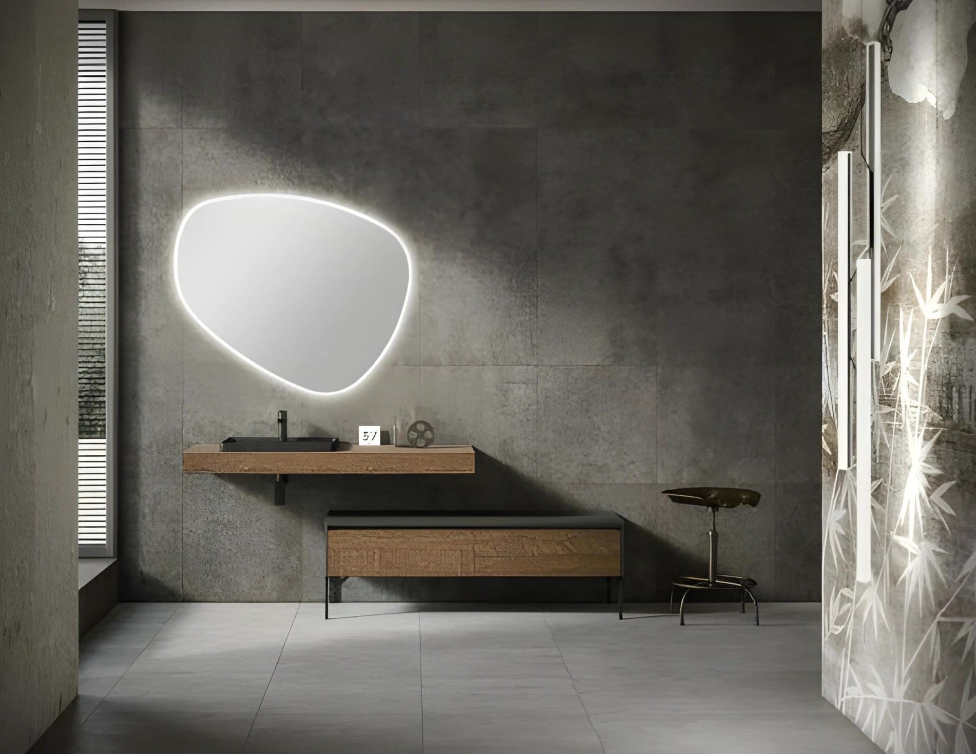 AQUAPERLA OVAL ACRYLIC LED MIRROR 3 COLOUR LIGHTS CHROME 800X675MM