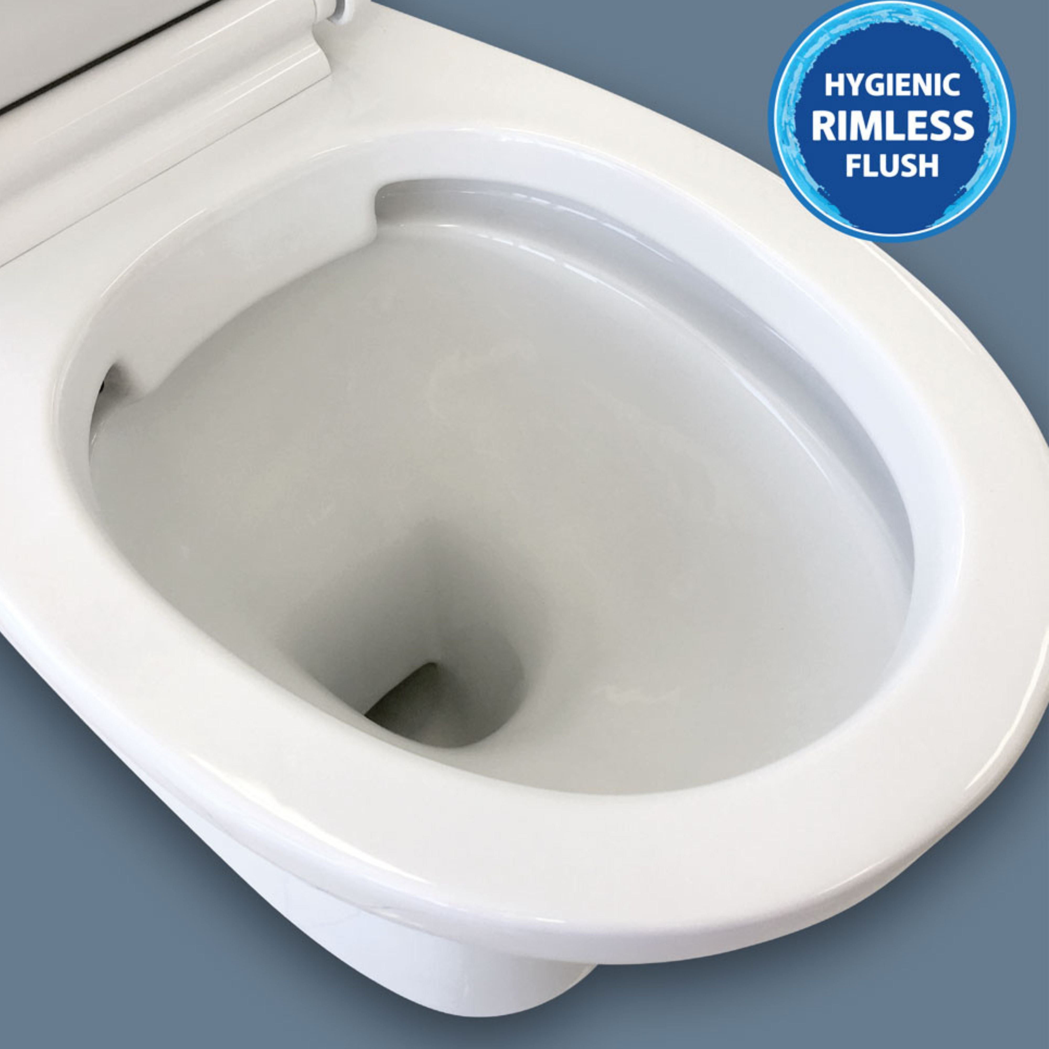 FIENZA STELLA CLOSE COUPLED RIMLESS TOILET SUITE GLOSS WHITE WITH S-TRAP