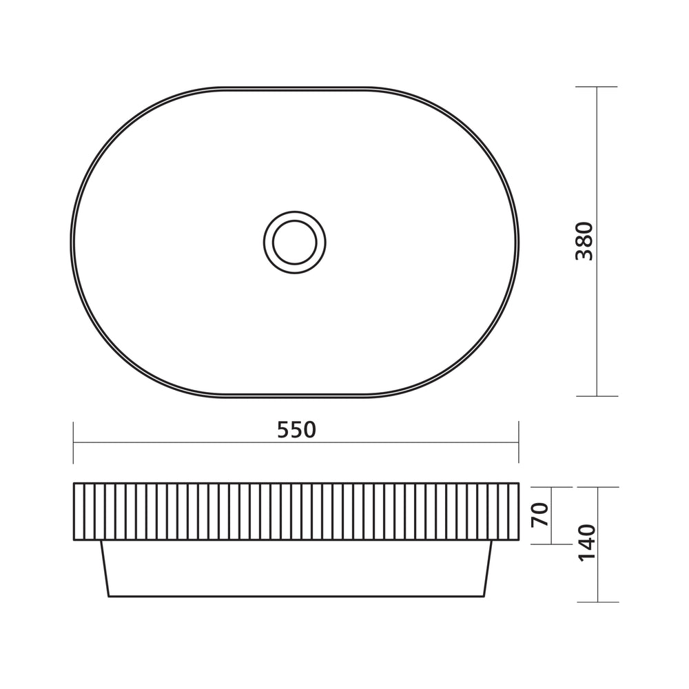 SEIMA CLEO 550 SEMI-INSET BASIN SILK MATTE WHITE 550MM