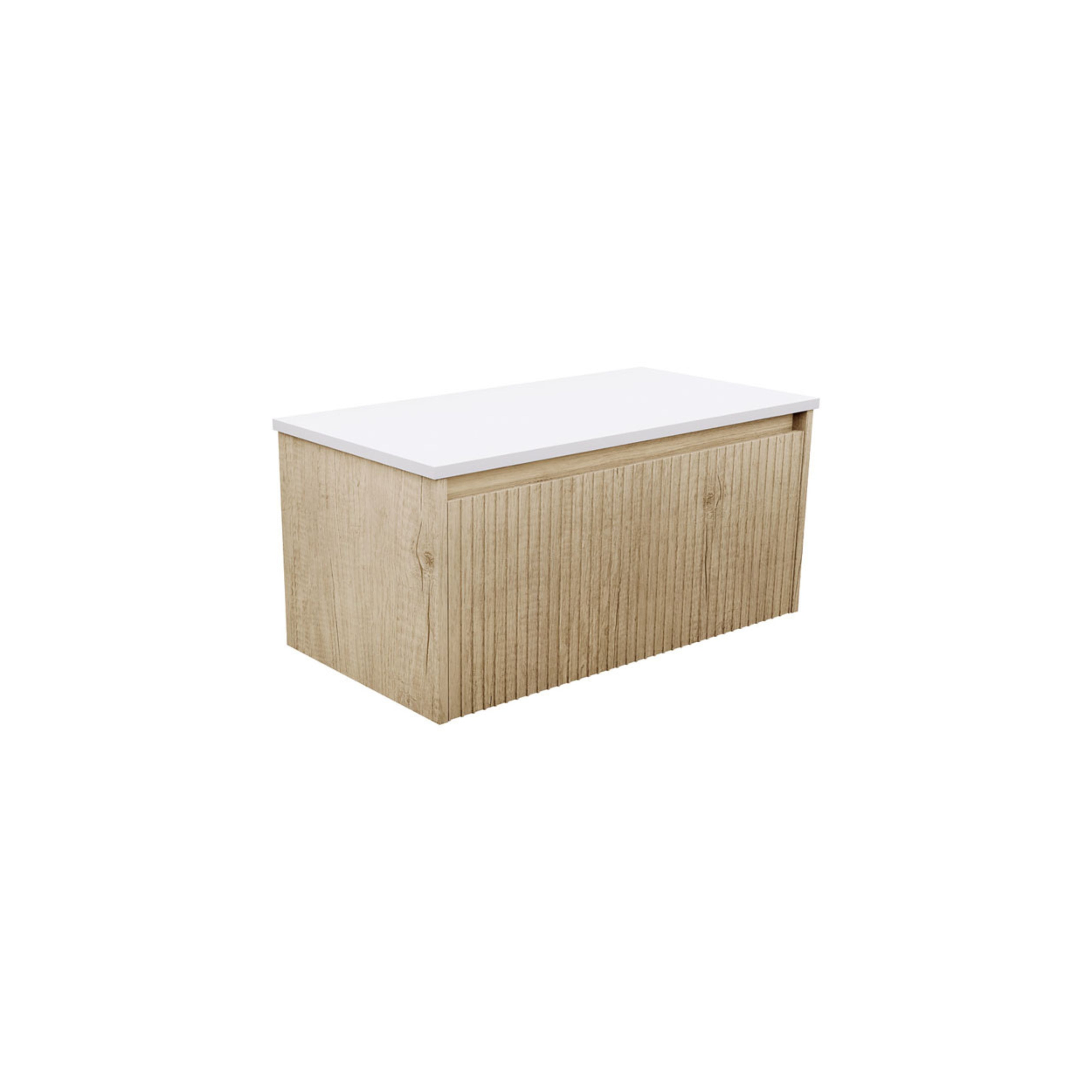 FIENZA ALINA SCANDI OAK FLUTED 900MM SINGLE BOWL WALL HUNG VANITY