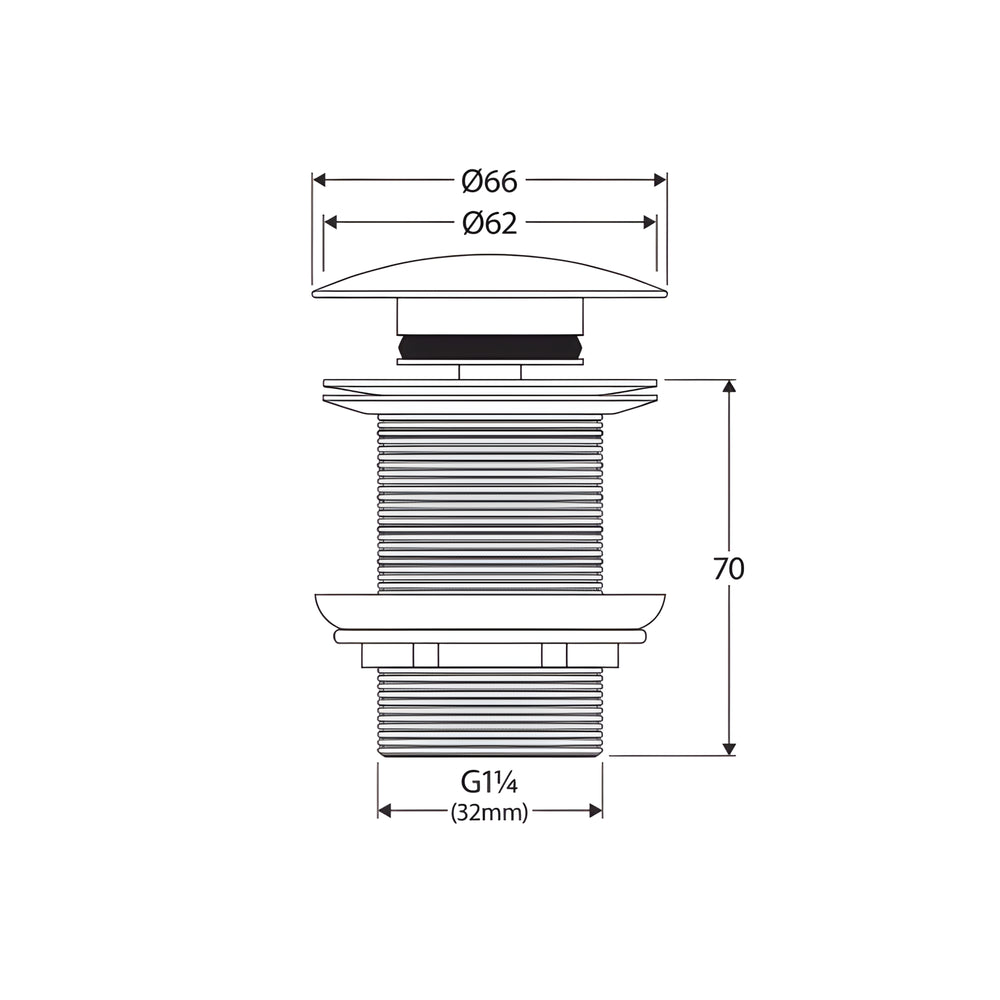FIENZA POP-UP/POP-DOWN NON-OVERFLOW BASIN WASTE 32MM CHROME