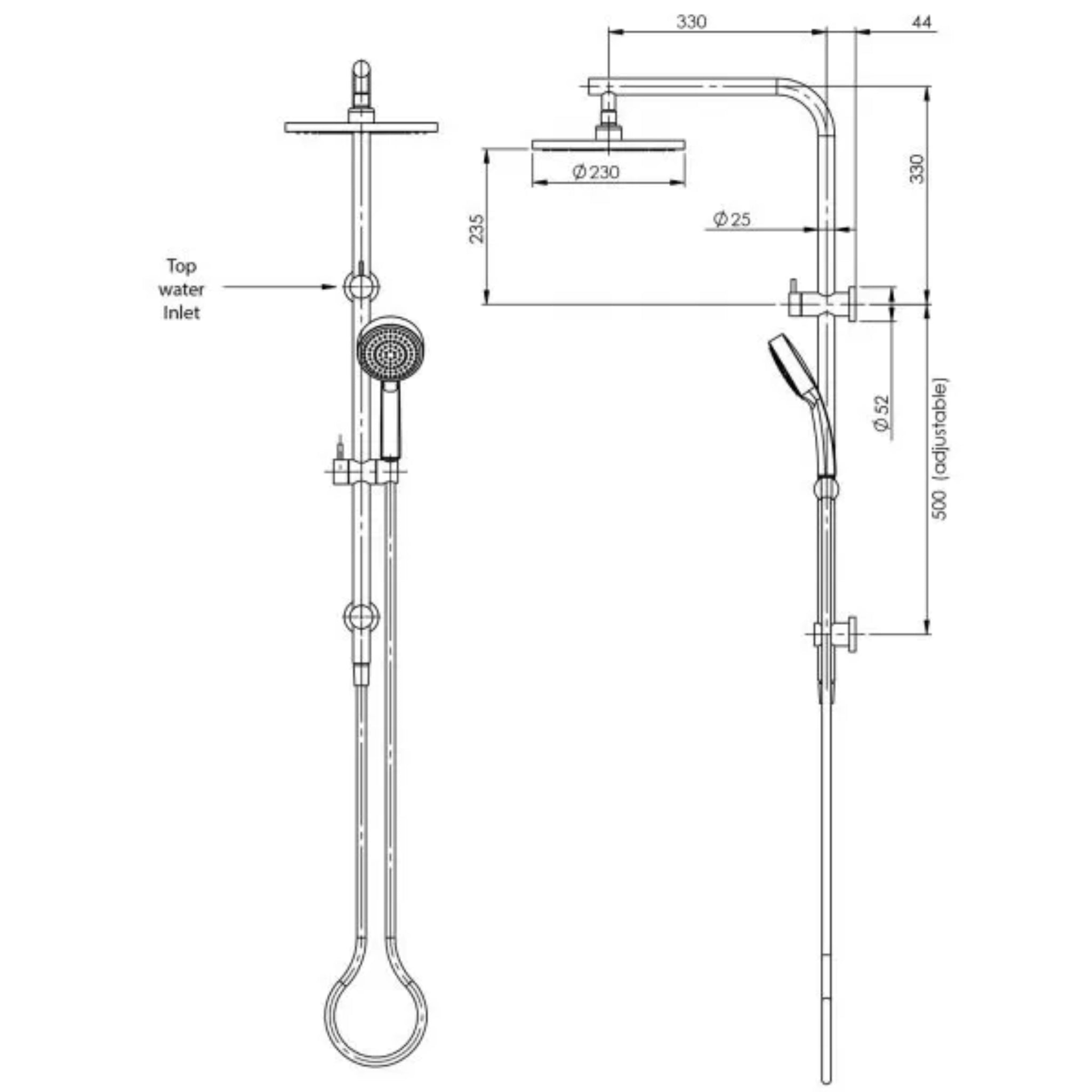 PHOENIX VIVID SLIMLINE TWIN SHOWER BRUSHED CARBON