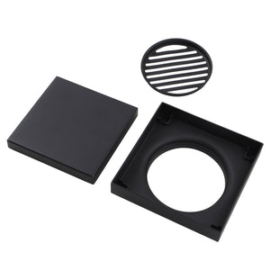 AQUAPERLA TILE INSERT SHOWER GRATE DRAIN MATTE BLACK 120MM