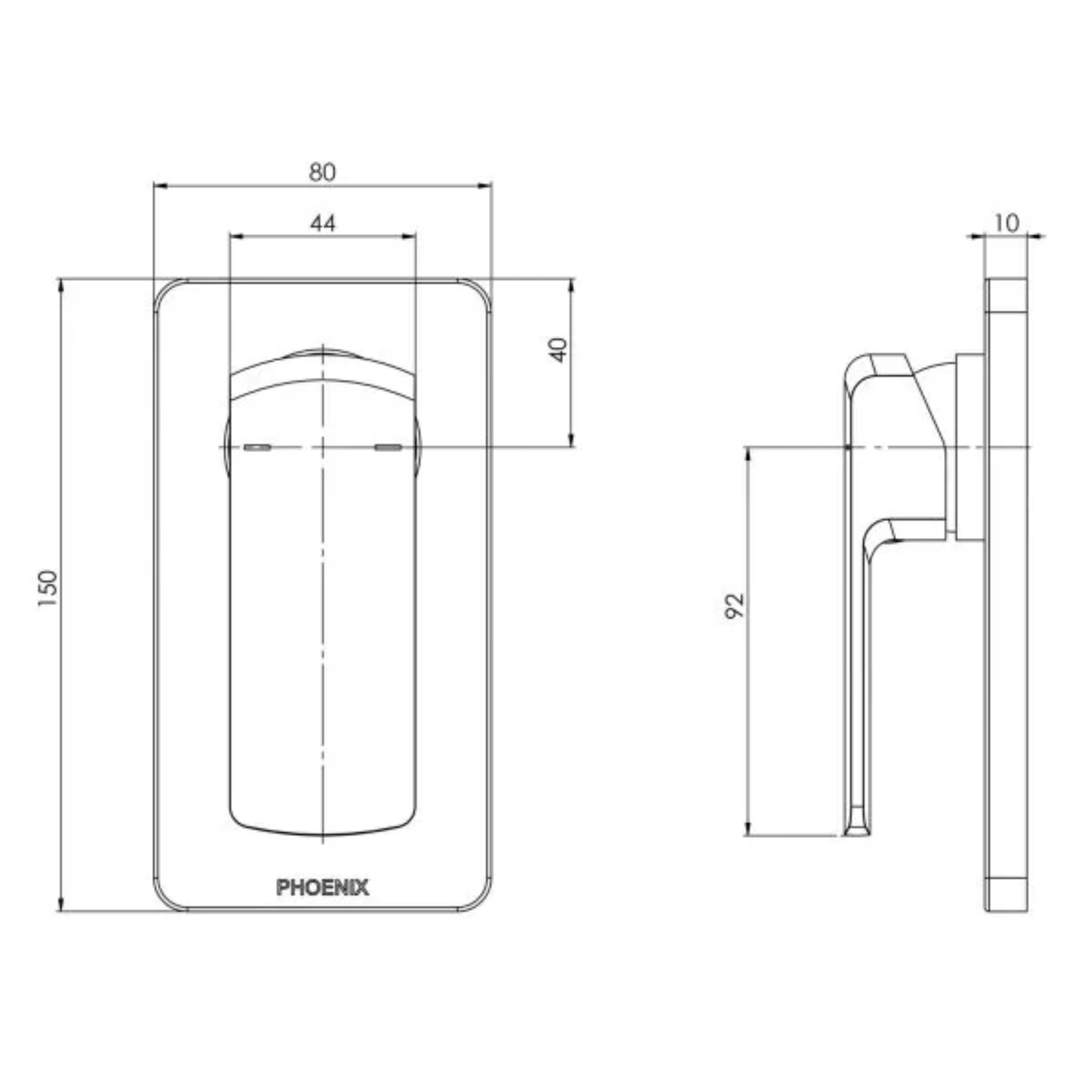 PHOENIX TEVA SHOWER AND WALL MIXER WITH TRIM KIT AND BODY MATTE BLACK