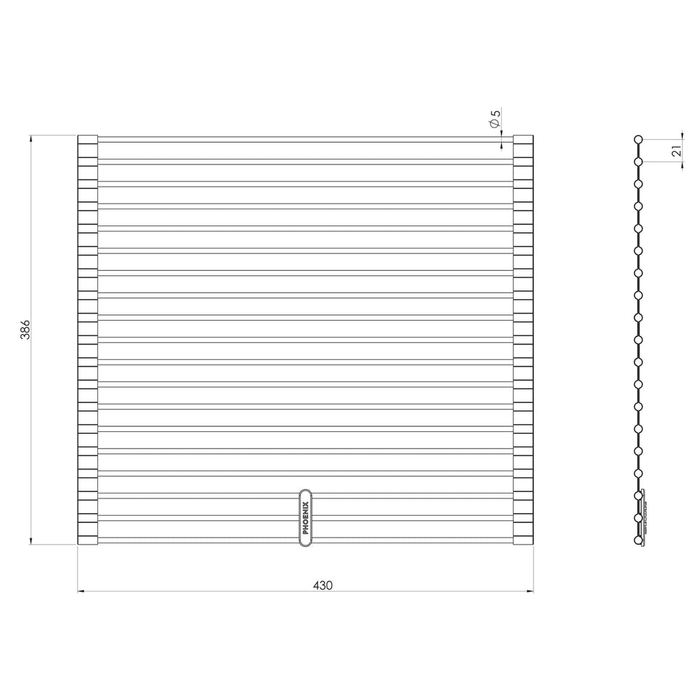 PHOENIX ROLLER MAT 386MM BRUSHED CARBON